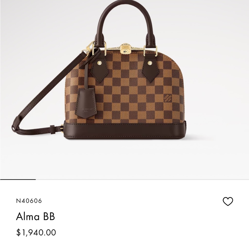 Louis Vuitton Alma BB Brown Checkered Bag
